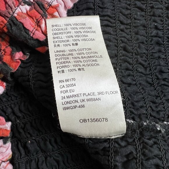 Free People Wren Smocked Off Shoulder Party Bodycon Mini Dress Pink Floral Small - Picture 8 of 10